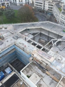 aerial 3 1 225x300 - Department Store Escalators removed by crane