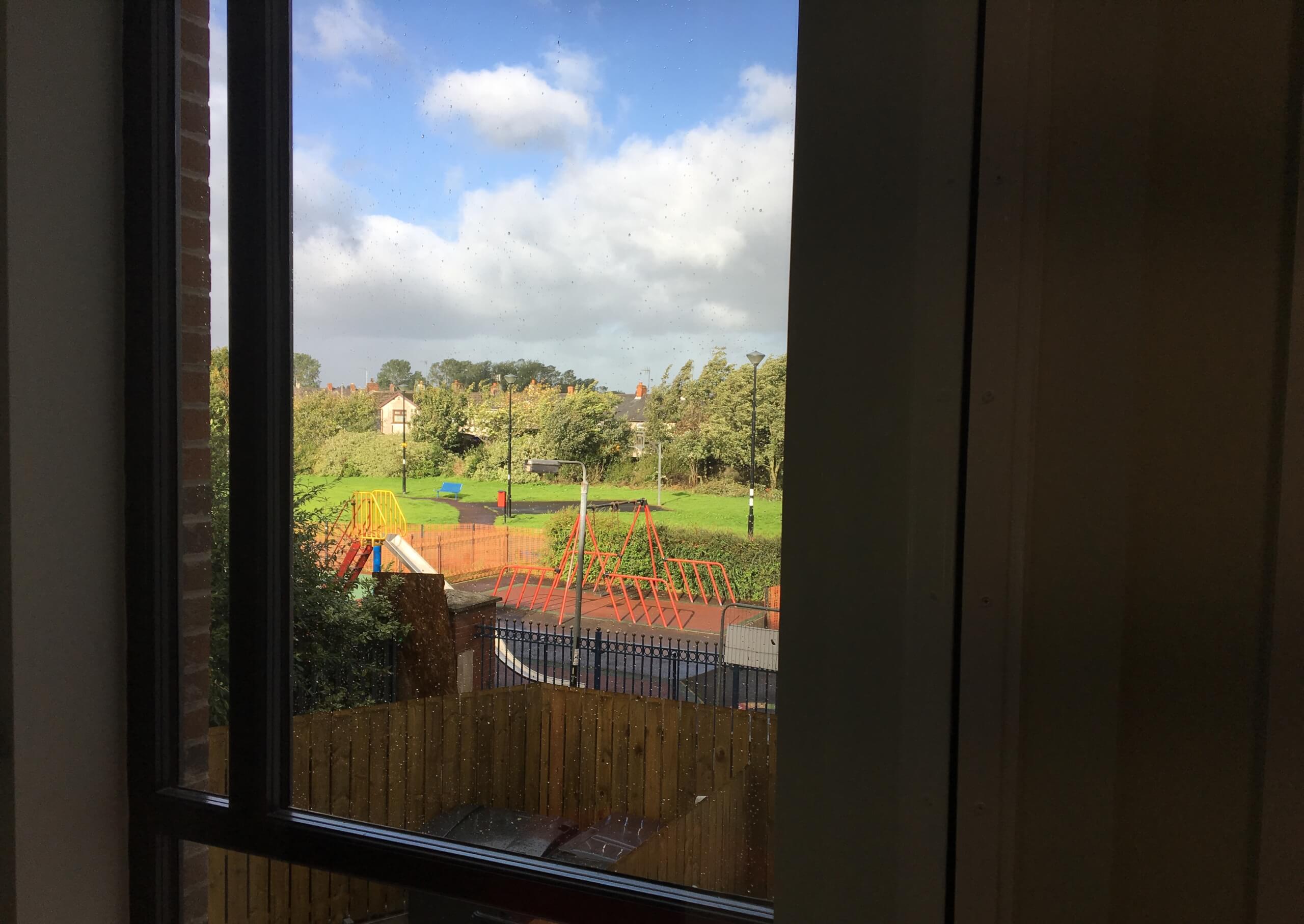 playpark from window handover - Harryville Final Handover