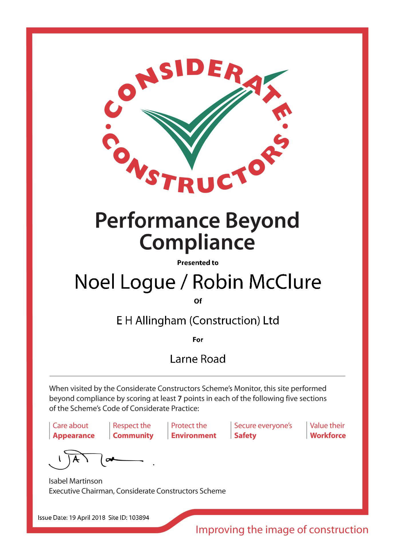CCS Site Monitor Report Wakehurst Court, Harryville, Ballymena